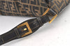 Authentic FENDI Zucca Mamma Baguette Shoulder Bag Canvas Leather Brown 1121K