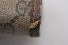 Authentic GUCCI Web Sherry Line Clutch Hand Bag GG PVC Leather Brown Junk 1122J
