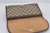 Authentic GUCCI Web Sherry Line Clutch Hand Bag GG PVC Leather Brown Junk 1122J