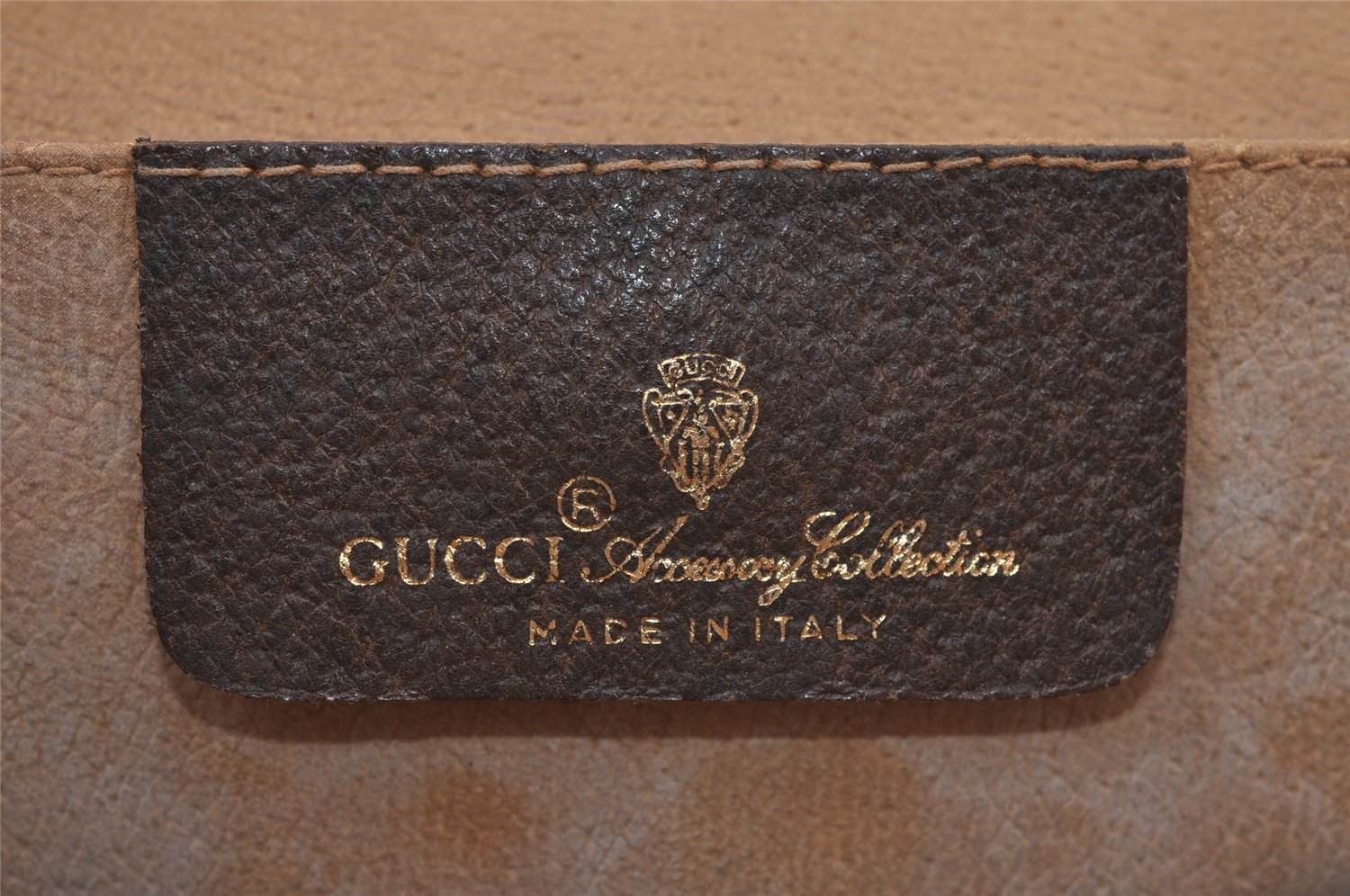 Authentic GUCCI Web Sherry Line Clutch Hand Bag GG PVC Leather Brown Junk 1122J