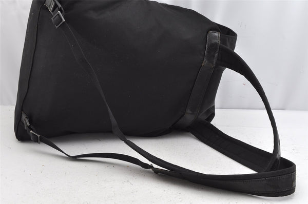 Authentic GUCCI Vintage Drawstring Backpack Nylon Leather Black 1122K