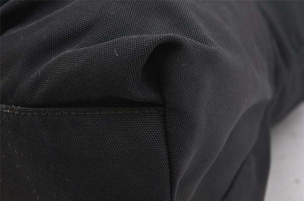 Authentic GUCCI Vintage Drawstring Backpack Nylon Leather Black 1122K