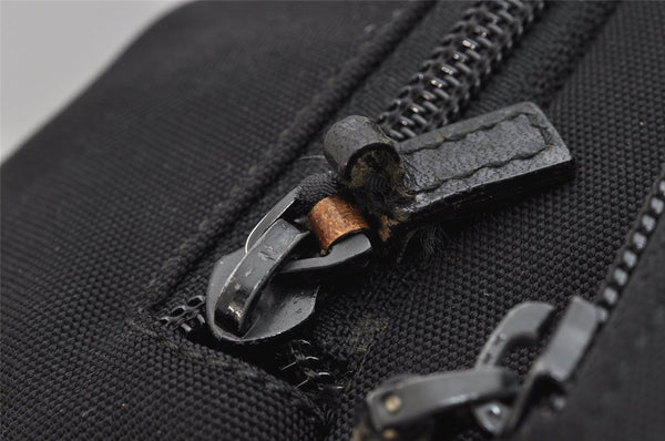 Authentic GUCCI Vintage Drawstring Backpack Nylon Leather Black 1122K