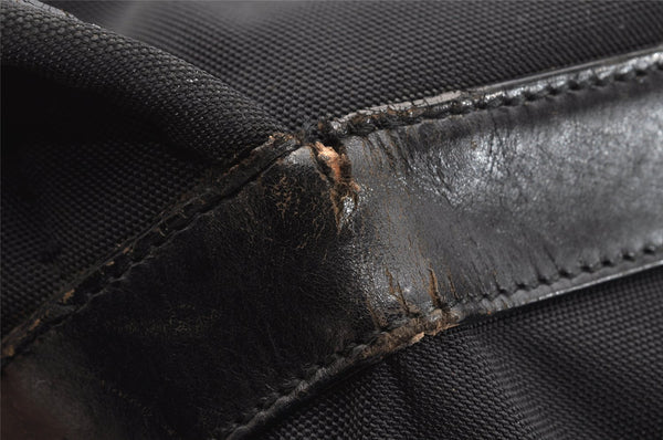 Authentic GUCCI Vintage Drawstring Backpack Nylon Leather Black 1122K