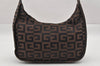 Authentic GIVENCHY Vintage Canvas Leather Shoulder Hand Bag Purse Brown 1123J