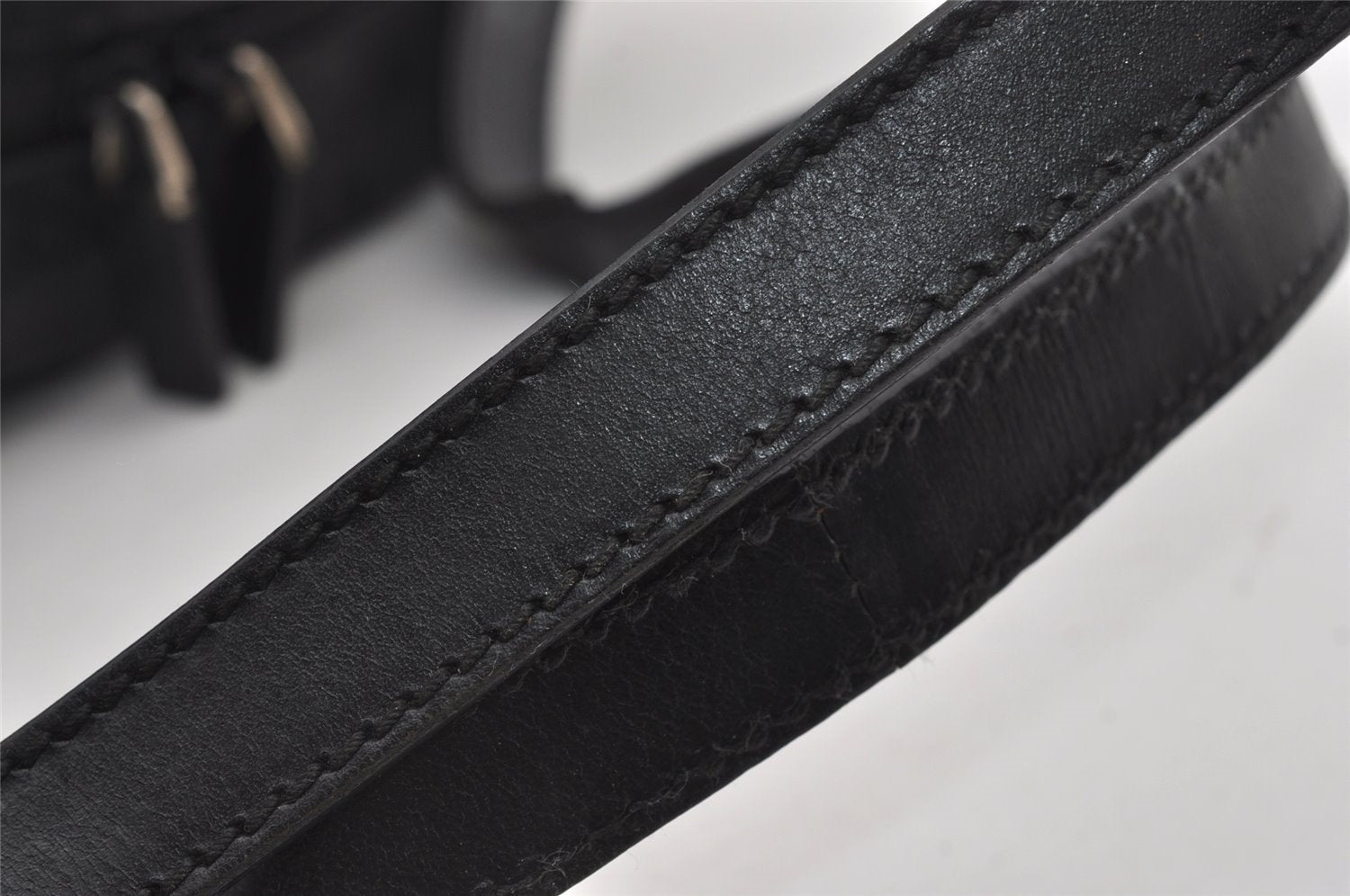 Authentic GUCCI Shoulder Cross Body Bag GG Canvas Leather 0181612 Black 1125J