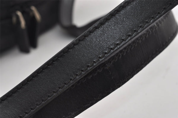 Authentic GUCCI Shoulder Cross Body Bag GG Canvas Leather 0181612 Black 1125J