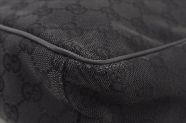 Authentic GUCCI Shoulder Cross Body Bag GG Canvas Leather 0181612 Black 1125J