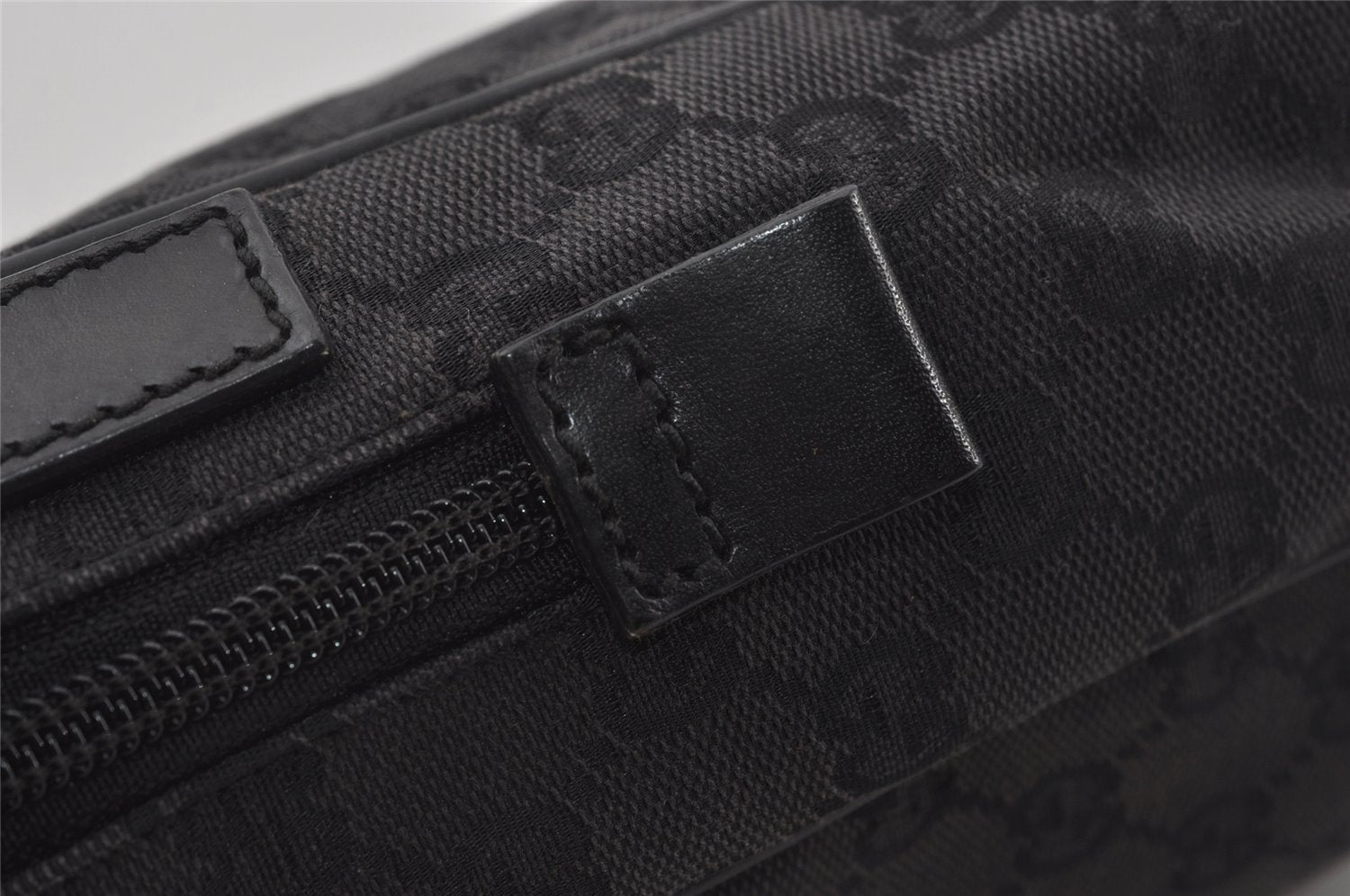 Authentic GUCCI Shoulder Cross Body Bag GG Canvas Leather 0181612 Black 1125J