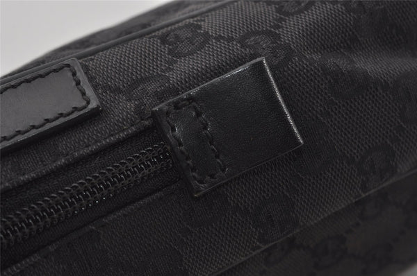 Authentic GUCCI Shoulder Cross Body Bag GG Canvas Leather 0181612 Black 1125J