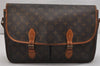 Authentic Louis Vuitton Monogram Gibeciere GM Shoulder Cross Bag M42246 LV 1125K