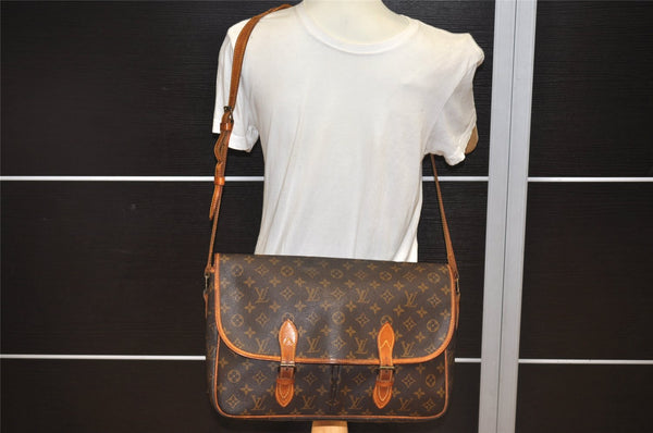 Authentic Louis Vuitton Monogram Gibeciere GM Shoulder Cross Bag M42246 LV 1125K