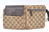 Authentic GUCCI Vintage Waist Body Bag Purse GG Canvas Leather 28566 Brown 1128K