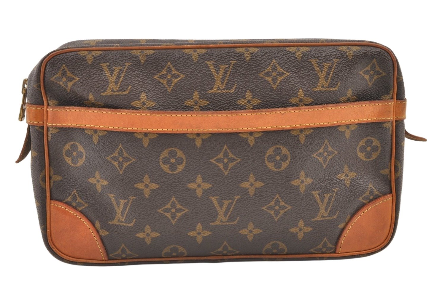 Authentic Louis Vuitton Monogram Compiegne 28 Clutch Hand Bag M51845 LV 1130K