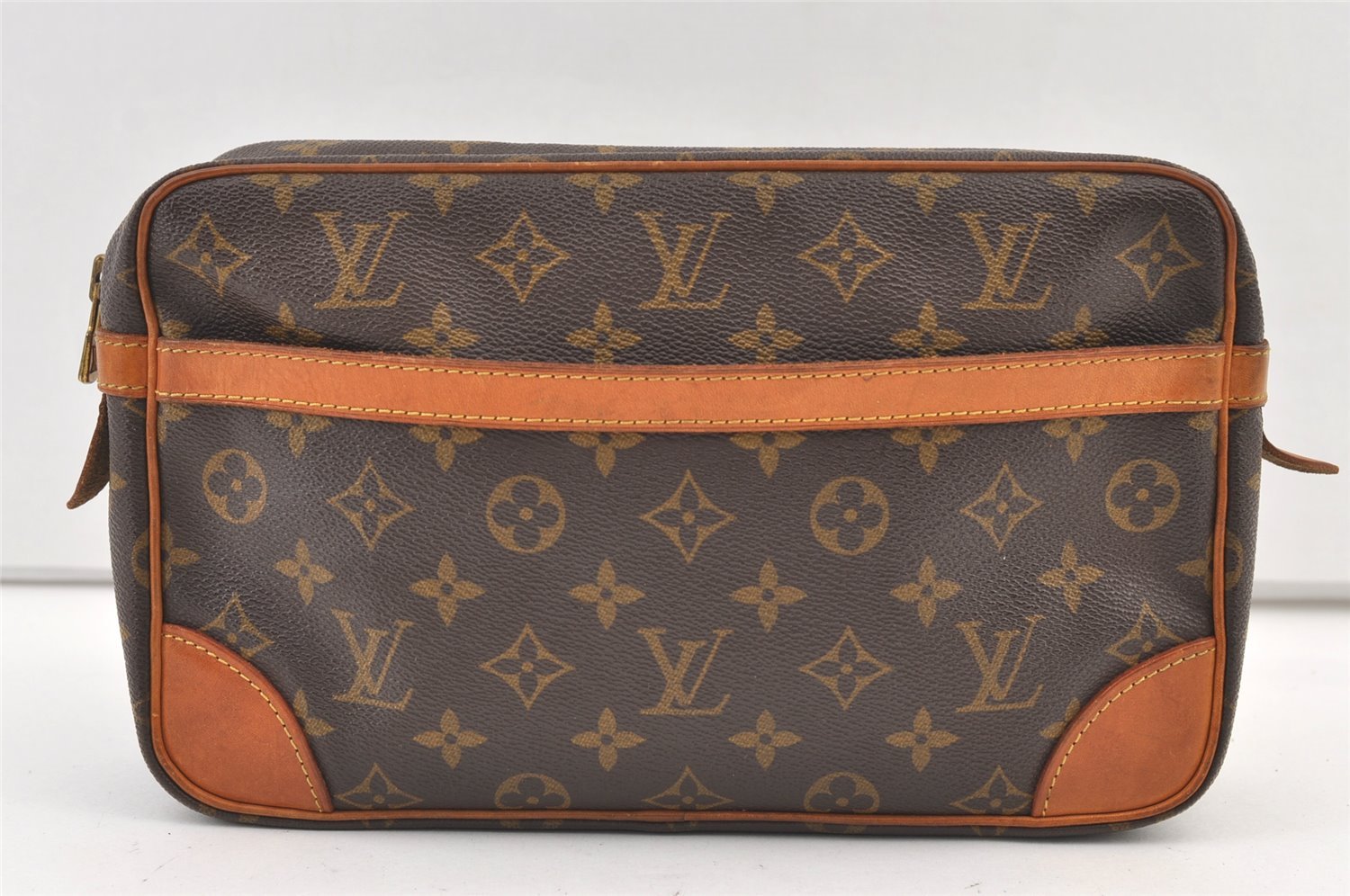 Authentic Louis Vuitton Monogram Compiegne 28 Clutch Hand Bag M51845 LV 1130K
