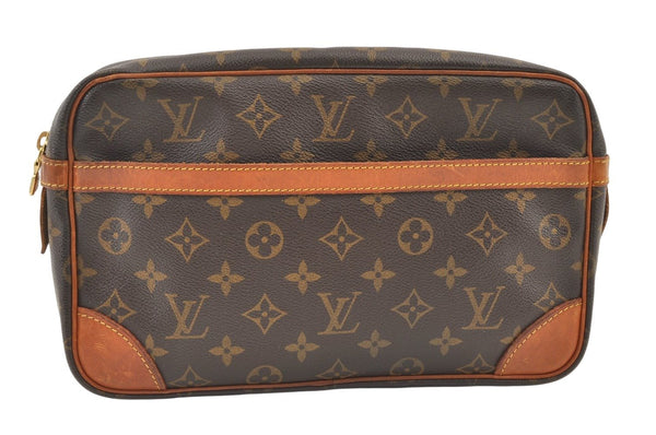 Authentic Louis Vuitton Monogram Compiegne 28 Clutch Hand Bag M51845 LV 1131K