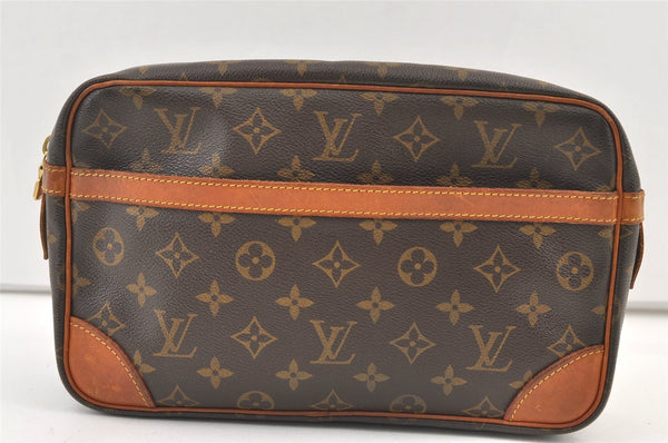 Authentic Louis Vuitton Monogram Compiegne 28 Clutch Hand Bag M51845 LV 1131K