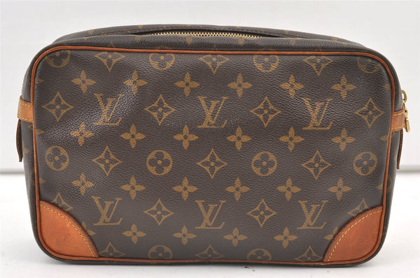 Authentic Louis Vuitton Monogram Compiegne 28 Clutch Hand Bag M51845 LV 1131K