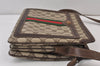 Authentic GUCCI Web Sherry Line Shoulder Bag GG PVC Leather Brown Junk 1132K