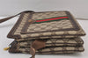 Authentic GUCCI Web Sherry Line Shoulder Bag GG PVC Leather Brown Junk 1132K