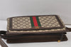 Authentic GUCCI Web Sherry Line Shoulder Bag GG PVC Leather Brown Junk 1132K