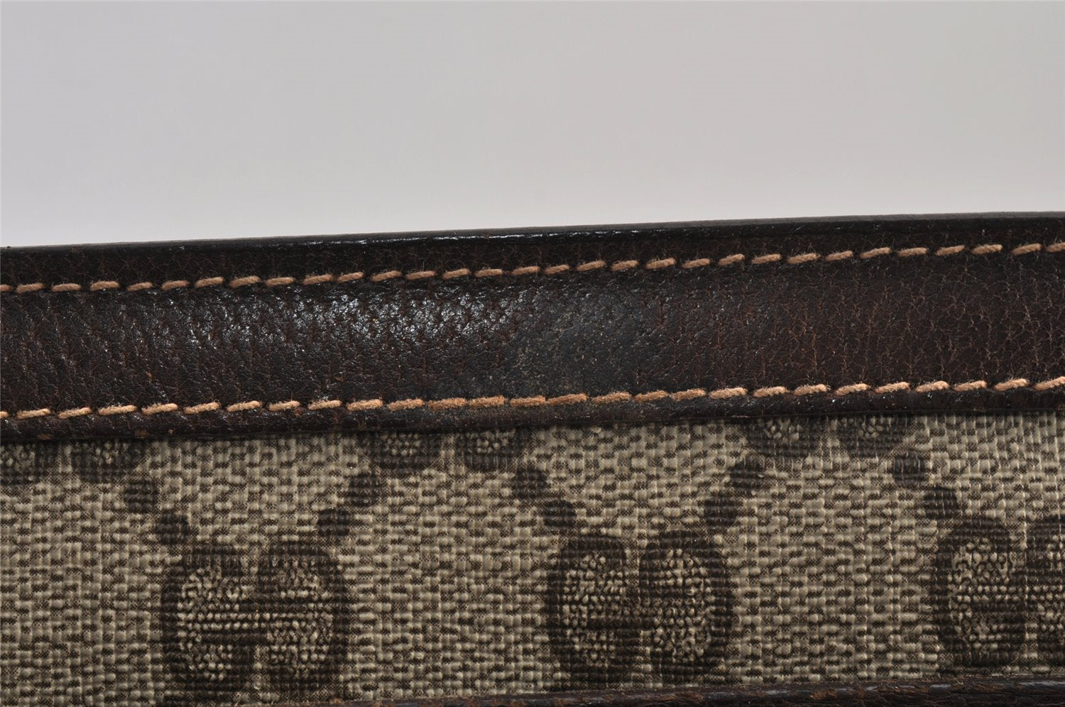 Authentic GUCCI Web Sherry Line Shoulder Bag GG PVC Leather Brown Junk 1132K