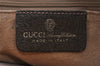 Authentic GUCCI Web Sherry Line Shoulder Bag GG PVC Leather Brown Junk 1132K
