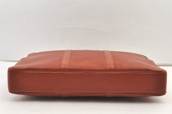 Authentic Louis Vuitton Epi Porte Documents Voyage Briefcase M54473 Brown 1135K