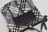 Authentic BURBERRY BLUE LABEL Check Shoulder Cross Bag Nylon Leather Navy 1138I