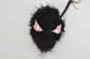 Authentic FENDI Monster Eye Bag Bugs Bag Charm Fur Leather Black Pink 1139K