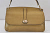 Authentic Christian Dior Vintage Shoulder Hand Bag Purse Leather Khaki 1141K