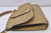 Authentic Christian Dior Vintage Shoulder Hand Bag Purse Leather Khaki 1141K