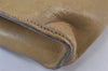 Authentic Christian Dior Vintage Shoulder Hand Bag Purse Leather Khaki 1141K