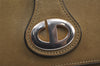 Authentic Christian Dior Vintage Shoulder Hand Bag Purse Leather Khaki 1141K