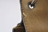 Authentic Christian Dior Vintage Shoulder Hand Bag Purse Leather Khaki 1141K
