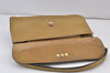 Authentic Christian Dior Vintage Shoulder Hand Bag Purse Leather Khaki 1141K