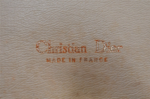 Authentic Christian Dior Vintage Shoulder Hand Bag Purse Leather Khaki 1141K