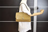 Authentic Christian Dior Vintage Shoulder Hand Bag Purse Leather Khaki 1141K
