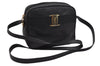 Authentic Salvatore Ferragamo Vara Shoulder Cross Bag Leather Black SF 1142K