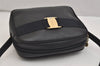 Authentic Salvatore Ferragamo Vara Shoulder Cross Bag Leather Black SF 1142K