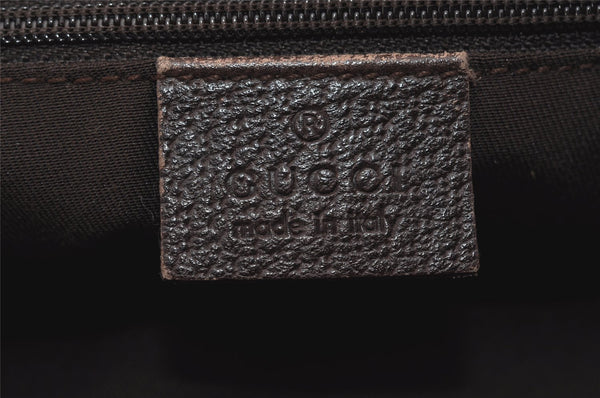 Authentic GUCCI Abbey Tote Hand Bag GG Canvas Leather 141472 Brown 1144I