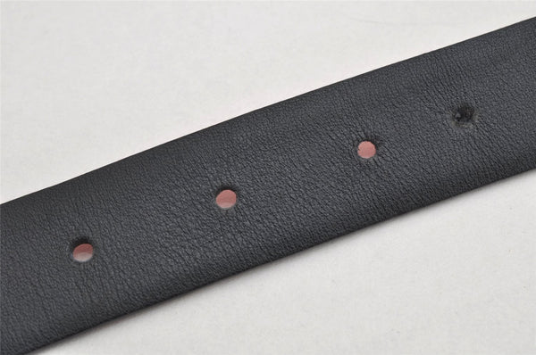 Authentic Salvatore Ferragamo Gancini Belt Leather 27.8-29.7" Black Red SF 1144K