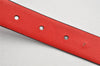 Authentic Salvatore Ferragamo Gancini Belt Leather 27.8-29.7" Black Red SF 1144K