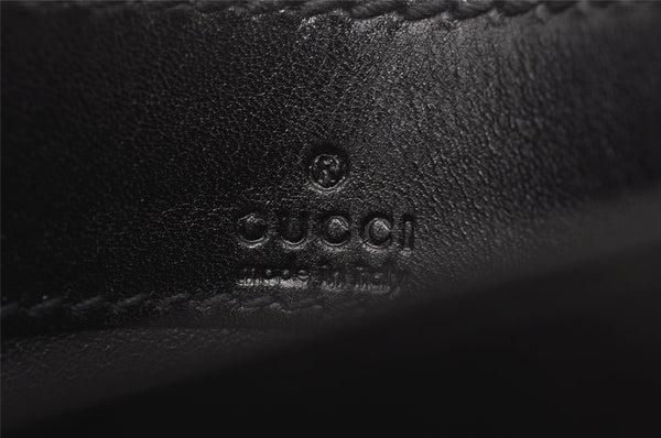 Authentic GUCCI Vintage Card Case Purse Leather 106658 Black 1146I