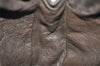 Authentic CHANEL Vintage Suede Shoulder Drawstring Bag Brown 1147I