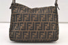 Authentic FENDI Zucca Shoulder Hand Bag Purse Canvas Leather Brown 1147K