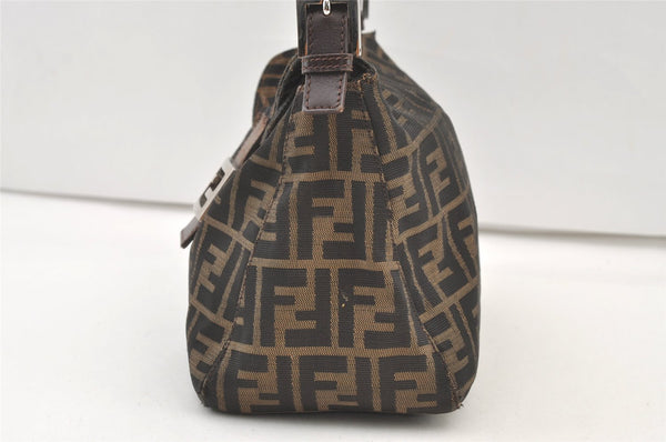 Authentic FENDI Zucca Shoulder Hand Bag Purse Canvas Leather Brown 1147K