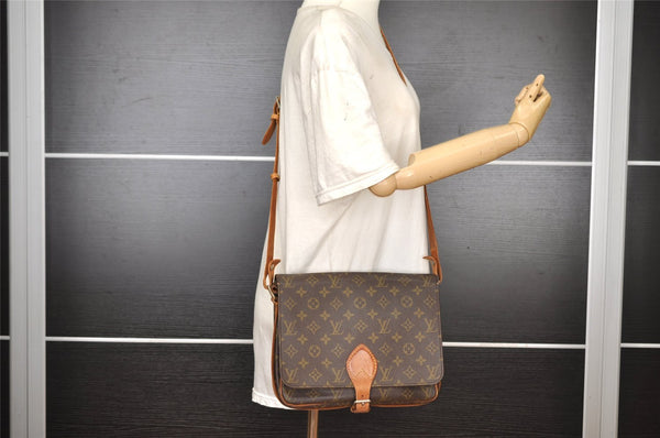 Authentic Louis Vuitton Monogram Cartouchiere GM Shoulder Bag Old Model 1148I