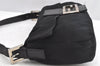 Authentic FENDI Mamma Baguette Shoulder Hand Bag Jersey Leather Black Junk 1149K