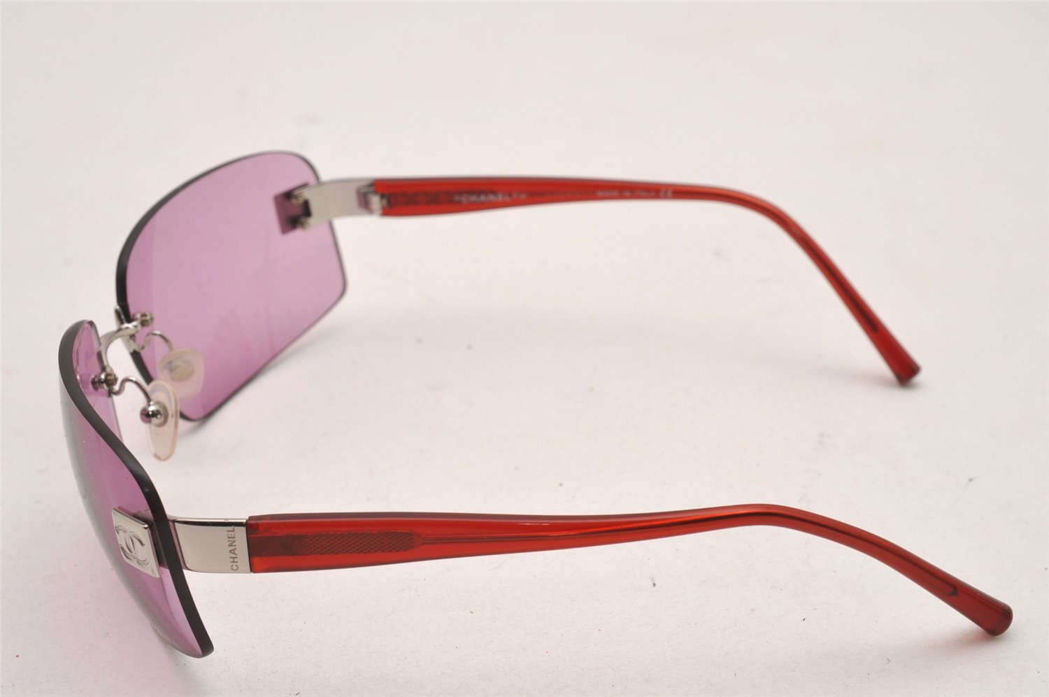 Authentic CHANEL Sunglasses CC Logos CoCo Mark Titanium 4026 Pink 1153J